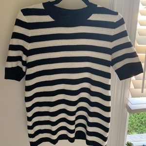 Joseph Striped Short Sleeve Sweater